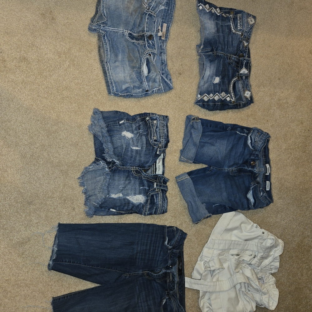 Lot Of 6 Women's Denim Cut Off Jean Short Shorts